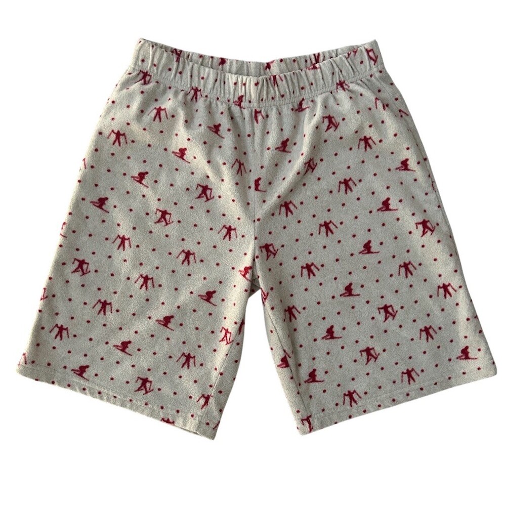 Cat & Jack Boys Sleep Shorts Size L (12/14) Gray Red Ski Winter Print